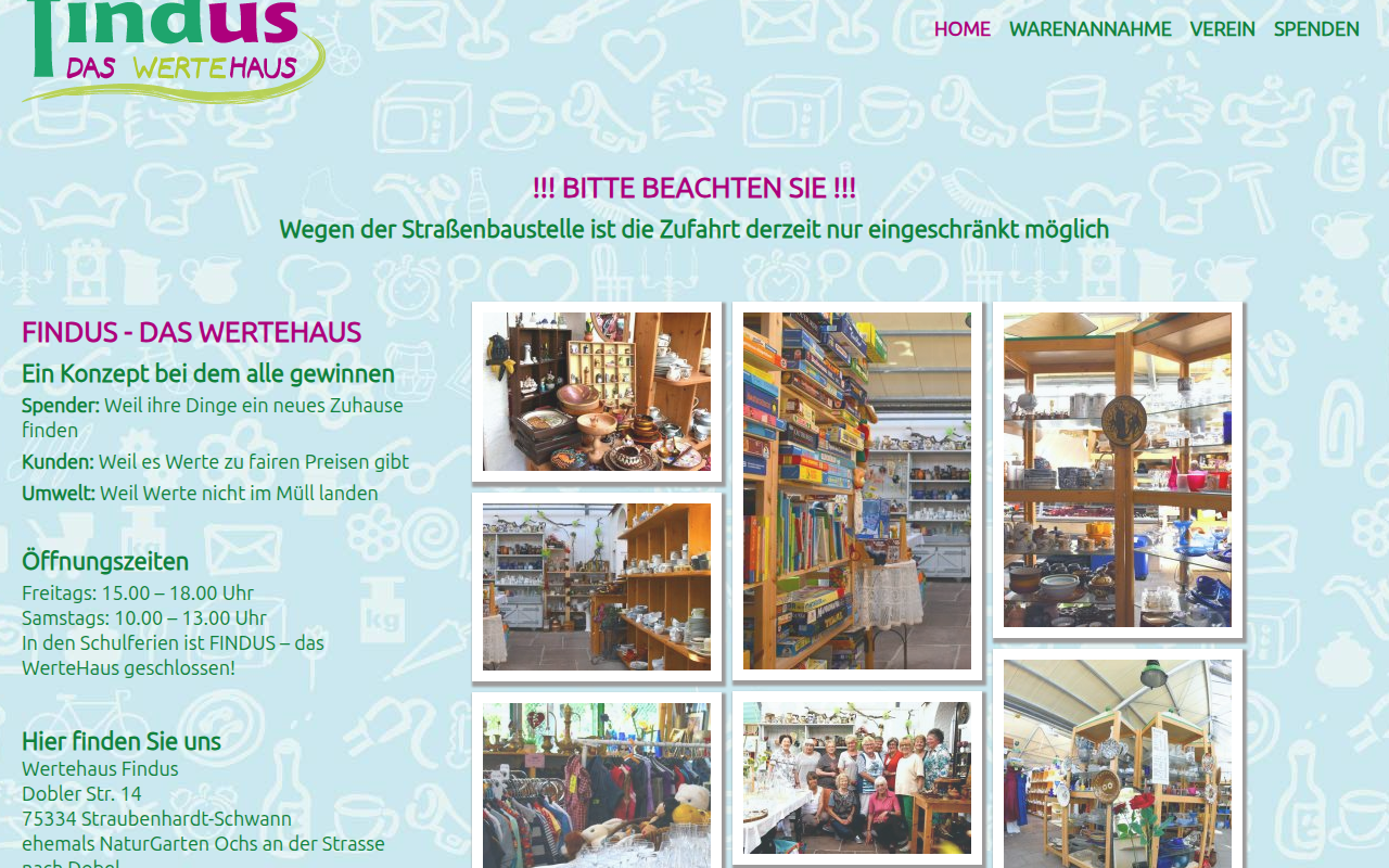 Screenshot findus-wertehaus.de