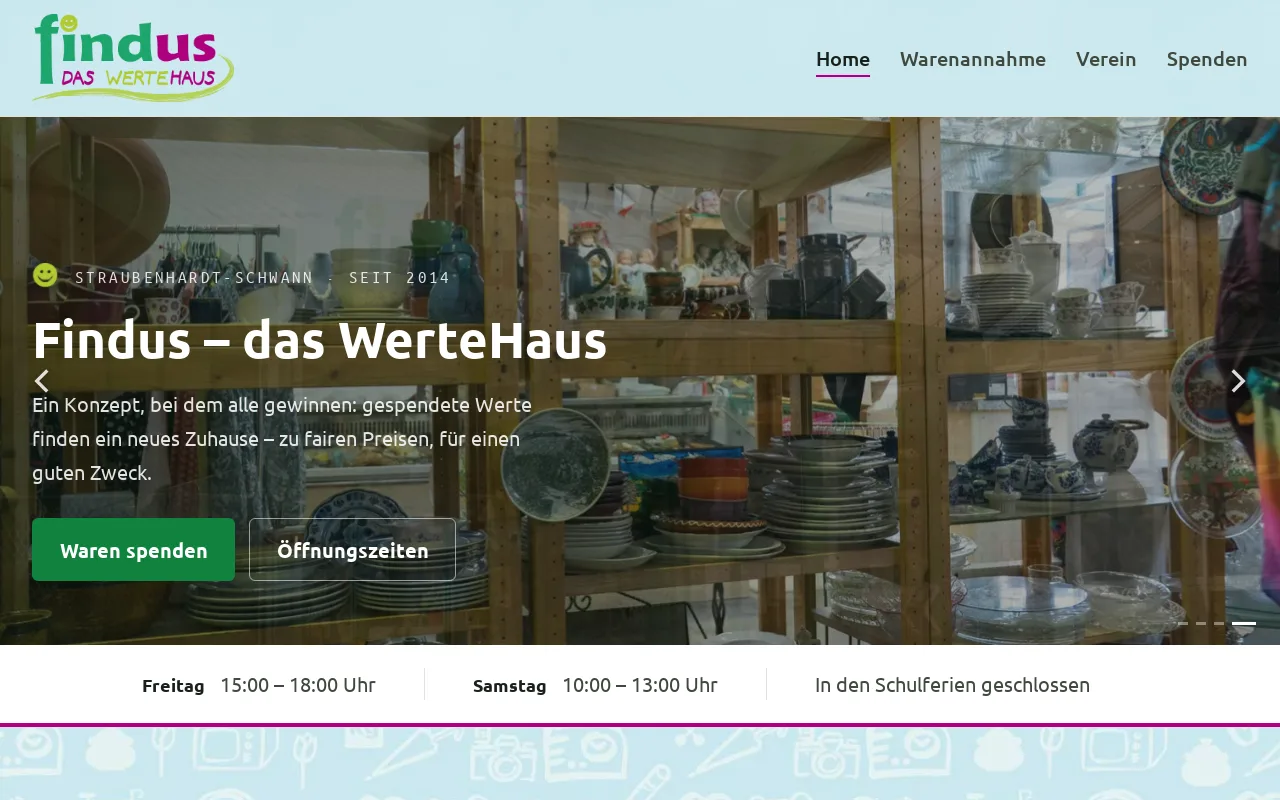 Screenshot findus-wertehaus.de