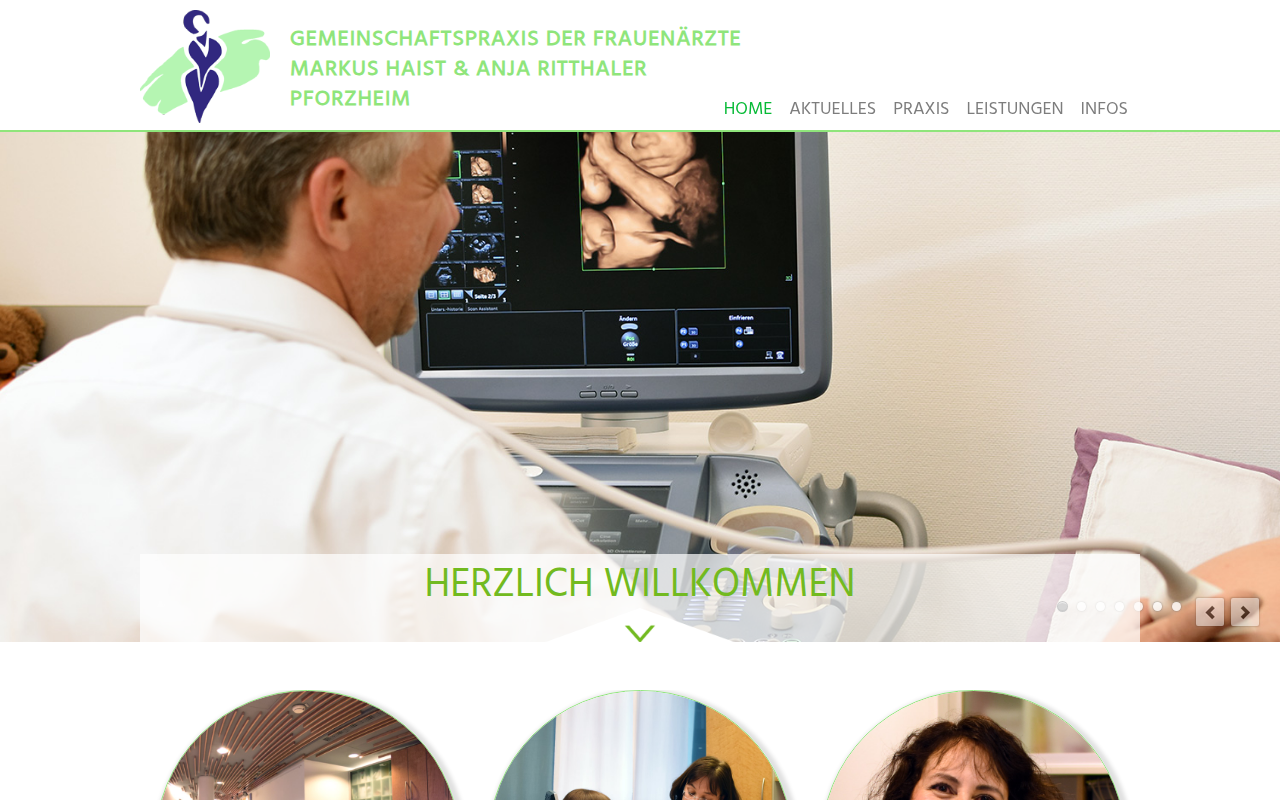 Screenshot frauenarztpraxis-pforzheim.de