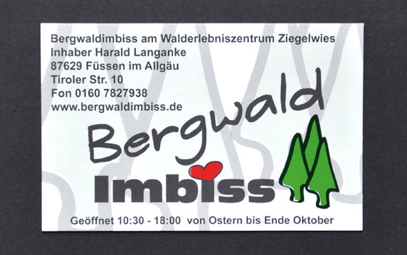 Drucksachen Bergwaldimbiss