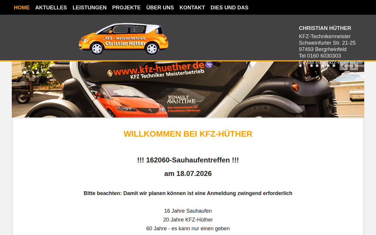 Screenshot kfz-huether.de