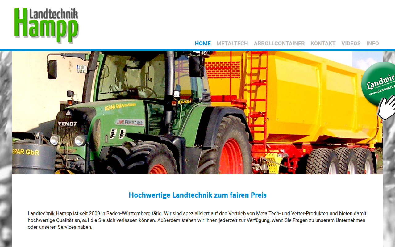 Screenshot landtechnik-hampp.de