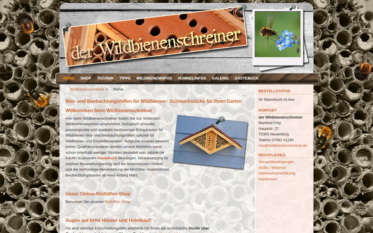 Screenshot wildbienenschreiner.de
